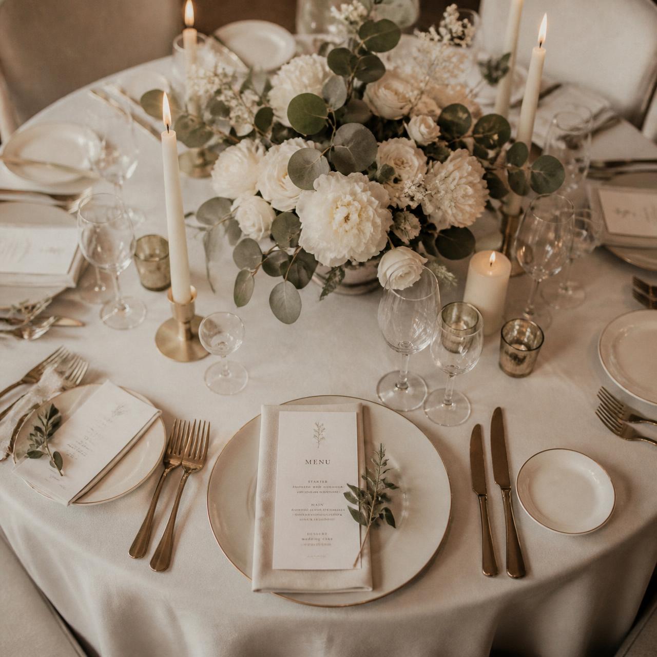 An elegant wedding reception table